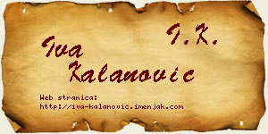 Iva Kalanović vizit kartica